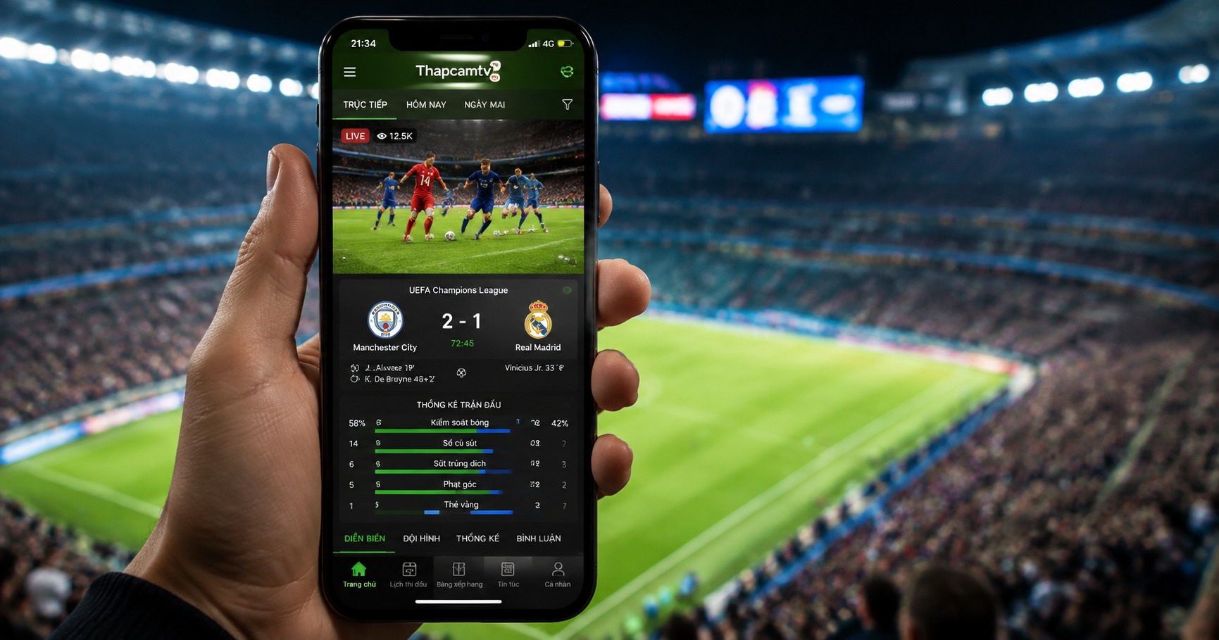 Thapcamtv App: Trải nghiệm xem bóng đá và thể thao đỉnh cao - image 2 Thapcamtv App: Trải nghiệm xem bóng đá và thể thao đỉnh cao - image 2